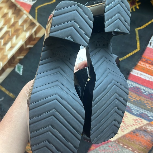 Black Gucci Rubber Mules Size 36 - Picture 3 of 8